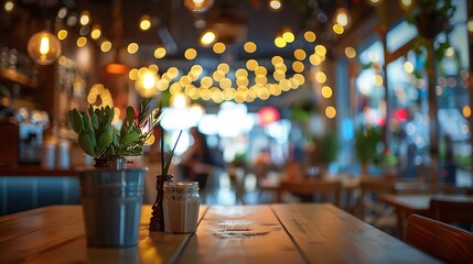 Leinwandbilder - Blur Thai style interior restaurantBackground blurred couter coffee bar Resturant cafe cafe blurred background with bokeh : Generative AI