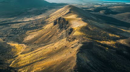 Wall Mural - bird's eye view of Multicolored natural landscape 