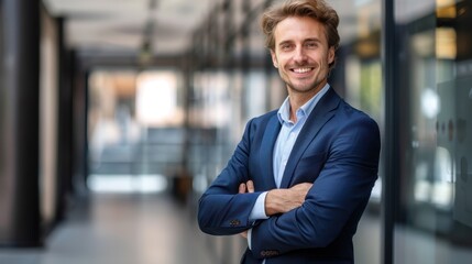 Wall Mural - The confident businessman smiling