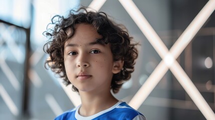 The boy with curly hair