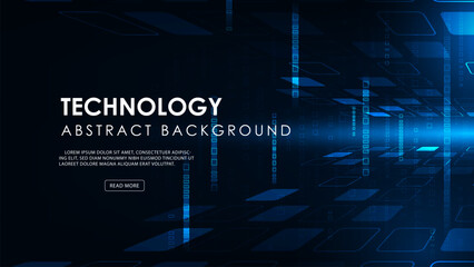 Wall Mural - Digital technology big data streams ultra speed on blue background.