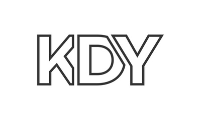 Poster - KDY logo design template with strong and modern bold text. Initial based vector logotype featuring simple and minimal typography. Trendy company identity.