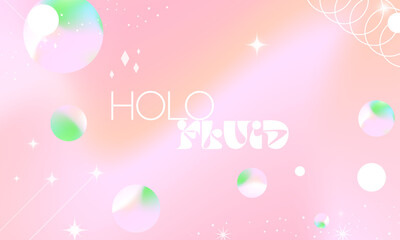 Fototapete - Beautiful Monochromatic pink Pastel Gradient Background with geometric element design. Holographic pink gradation wallpaper. Editable Vector Illustration. 
