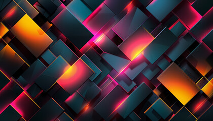 Wall Mural - A colorful abstract pattern of squares and rectangles