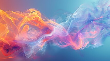 Poster - Colorful smoke trails intertwining and forming abstract shapes in mid-air