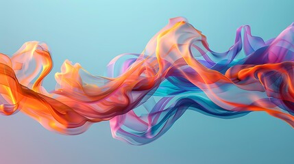 Poster - Colorful smoke trails intertwining and forming abstract shapes in mid-air