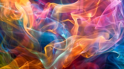 Poster - colorful smoke trails intertwining and forming abstract shapes in mid-air