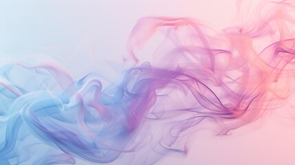 Poster - Soft, pastel-colored smoke drifting and merging on a neutral background