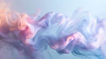 Poster - Soft, pastel-colored smoke drifting and merging on a neutral background