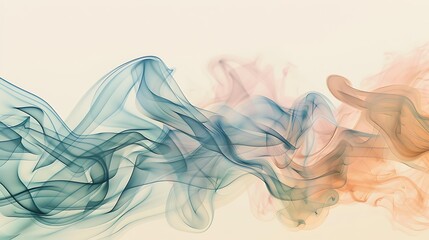 Poster - Soft, pastel-colored smoke drifting and merging on a neutral background