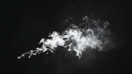Poster - Wisps of ethereal white smoke rising gracefully on a black backdrop
