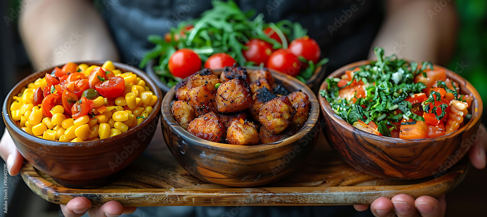 Balanced meal plan featuring a variety of healthy foods demonstrating ...
