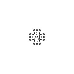 Fototapete - Artificial Intelligence Logo, Icon isolated on white background