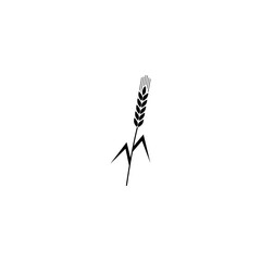 Sticker - Wheat ears or rice icon isolated on white background