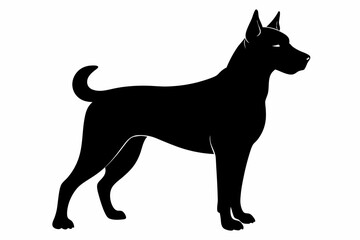 Wall Mural - Dog silhouette. Vector silhouette of dog on white background. black dog isolated on white background. cutout dog. hand drawn design. vector illustration.