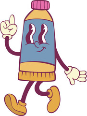 Aufkleber - Paint tube character retro groovy mascot