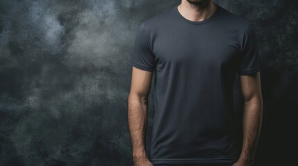 Black T-Shirt front and back, Mock up template for design print