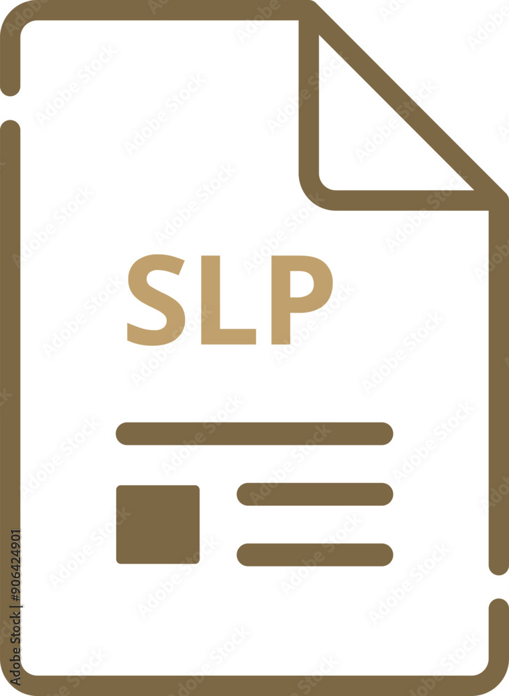 Slp Vector SLP File icon minimal outline with symbols Stock Vector | Adobe Stock