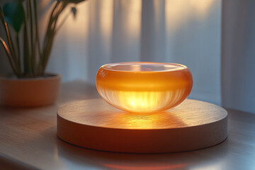 Poster - Elegant scene featuring a silicone implant with soft lighting, creating a calming effect,