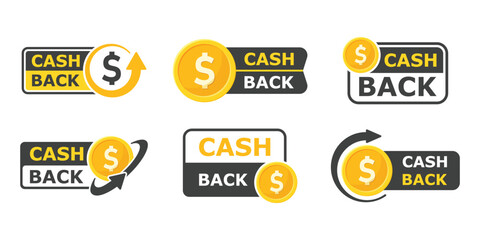 Poster - Cashback icon in flat style. Money back label vector illustration on isolated background. Cash back poster sign business concept.