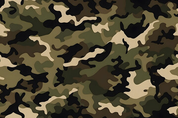 Sticker - Camouflage seamless pattern, military fabric background texture