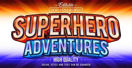 Poster - Editable text style effect - Superhero Adventures text style theme.
