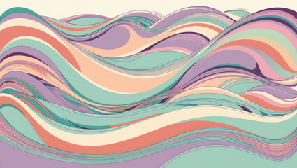 Vintage background in an abstract style with colored lines, creating the effect of depth and artistic expression