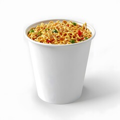 Instant Noodle Cup with Broth, Vegetables, and Seasoning