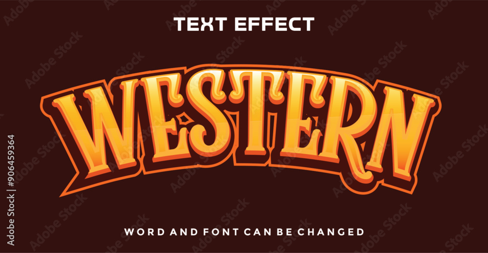 Western editable text effect Stock Vector | Adobe Stock