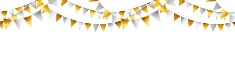 Wall Mural - vector decorative golden and silver garland - celebration, party, christmas seamless pattern.