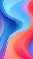 Wall Mural - Digital colorful rainbow wavy curve abstract graphic poster background