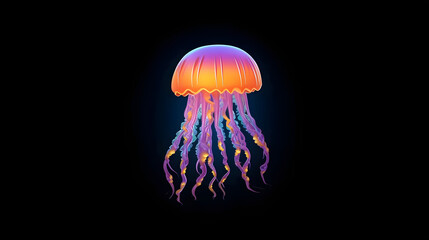 Wall Mural - Jellyfish 3d cartoon style