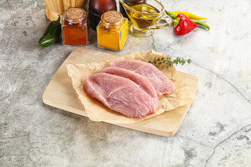 Wall Mural - Raw turkey breast fillet steak