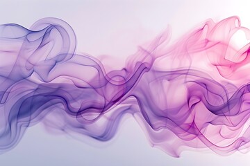 Poster - 3d rendering of pink and purple abstract wavy ribbons on a white background. minimalistic, simple an