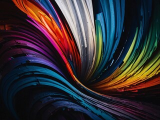 Wall Mural - Modern abstract design with a dynamic, colorful spectrum