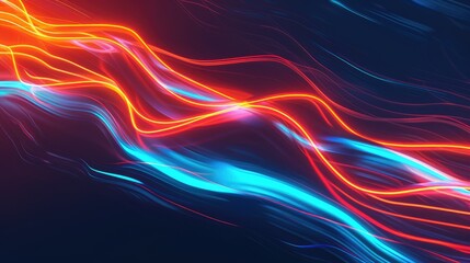 Wall Mural - Abstract neon lines creating a sense of speed