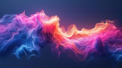 Wall Mural - Colorful curved waves creating a dynamic flow