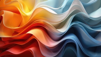 Wall Mural - Colorful curved waves creating a dynamic flow