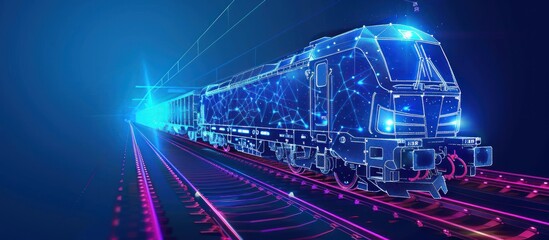 Futuristic Digital Rendering of a Freight Train on Tracks