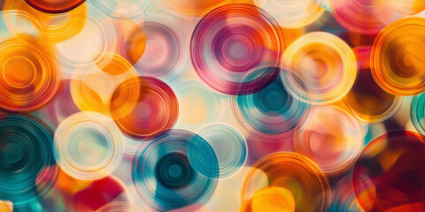 Poster - Abstract pattern of colorful circles: A vibrant, circular abstract pattern full of dynamic colors