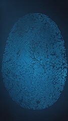 Aufkleber - blue digital fingerprint scan pattern technology abstract background with copy space