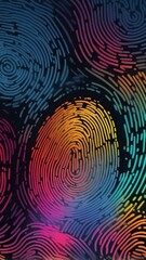Aufkleber - colorful digital fingerprint scan pattern technology abstract background with copy space