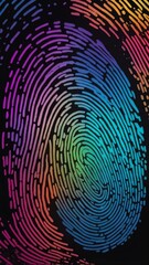 Aufkleber - colorful digital fingerprint scan pattern technology abstract background with copy space