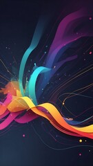 Poster - colorful digital data stream technology abstract background with copy space