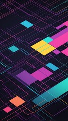 Poster - colorful futuristic grid lines pattern technology abstract background with copy space