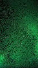 Aufkleber - green digital fingerprint scan pattern technology abstract background with copy space
