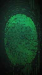 Aufkleber - green digital fingerprint scan pattern technology abstract background with copy space