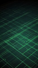 Poster - green futuristic grid lines pattern technology abstract background with copy space