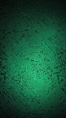 Aufkleber - green digital fingerprint scan pattern technology abstract background with copy space