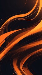 Poster - orange digital data stream technology abstract background with copy space